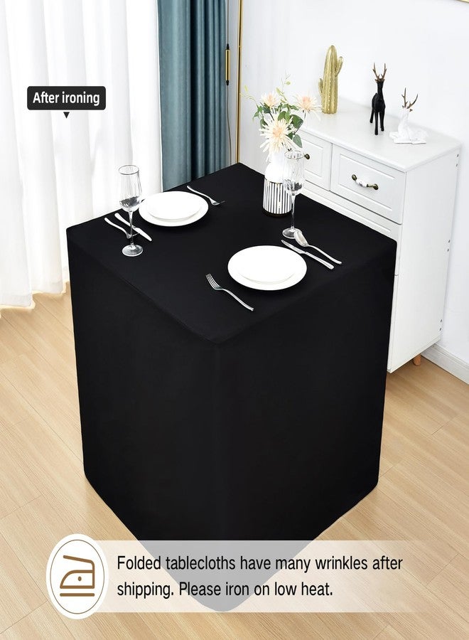 Nacuci 34X34 Inch Black Square Fitted Tablecloth Open Back Fitted Table Cloth Washable Polyester for Folding Table Display Trade Show Party Wedding Banquet Birthday - Image 5